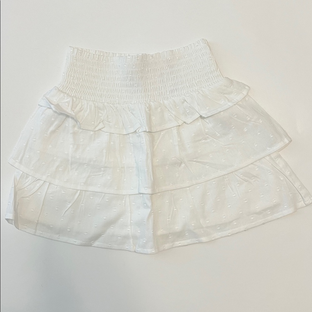 NWT The Children's Place Girls White Smocked Tiered Ruffle Skirt Size S (5/6)